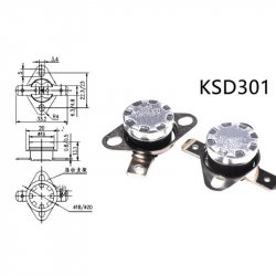 Термостат KSD301 OFF 180C ON 60C 250V 10A