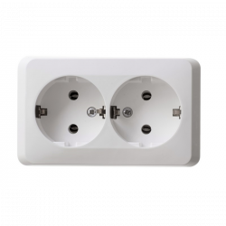 Розетка 2-х местная РА 16-133 "Хит" с заземлением, накладного монтажа