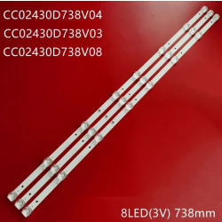 Светодиодная подсветка (комплект из 3-х) CC02430D738V04 для BBK 43LEX-7289/ Starwind SW-LED43F302BT
