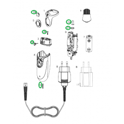 Набор деталей (крепёж) эпилятора 5375/5377, colours cool green/aqua blue 7030894