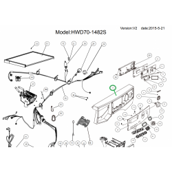 Панель передняя, управления (серая, пластик) стиральной машины Haier HWD70-1482S 002080482С