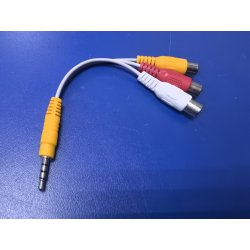 Кабель переходник Jack 3,5 4pin - 3 RCA (мама) короткий 140мм