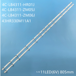 Светодиодная подсветка матрицы комплект ТВ TCL (4C-LB4311-ZM06J 4C-LB4311-HR02J) LED43D2910/L43P8US