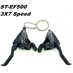 Шифтер с тормозной ручкой левый Shimeng ST-EF500, 7 скоростей, трос в комплекте, черный